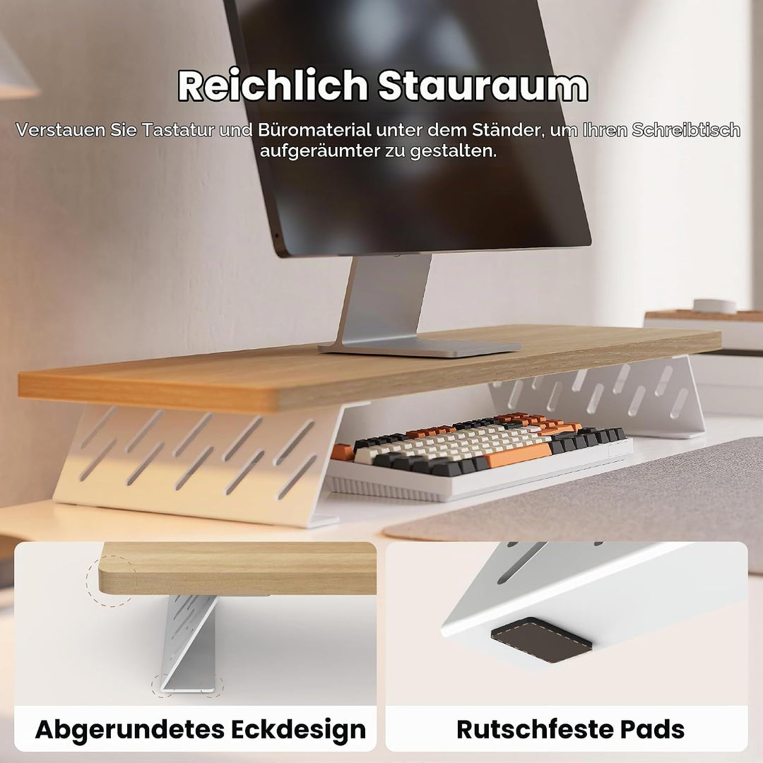 Fenge Dual Monitorständer mit Modernen Metallfüssen Multifunktionaler Bildschirmständer für Computer