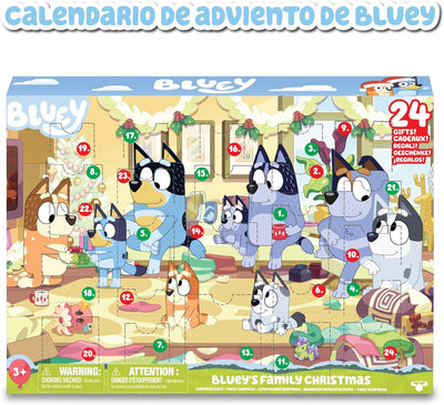Bluey - Adventskalender mit 24 Teilen, inkl. Figuren aus der Serie und Zubehör, für Jungen und Mädch
