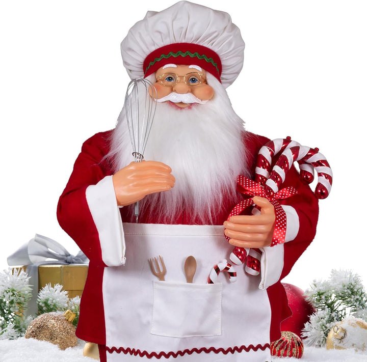 Christmas Paradise Stehender Weihnachtsmann Johann Konditor Rot Weiss Deko-Figur Nikolaus (80cm), 80