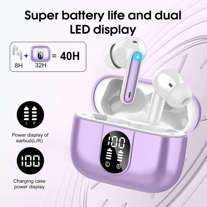 Csasan Bluetooth Kopfhörer, Kopfhörer Kabellos Bluetooth 5.3, In Ear Kopfhörer mit 4 Mic, 2026 Neue