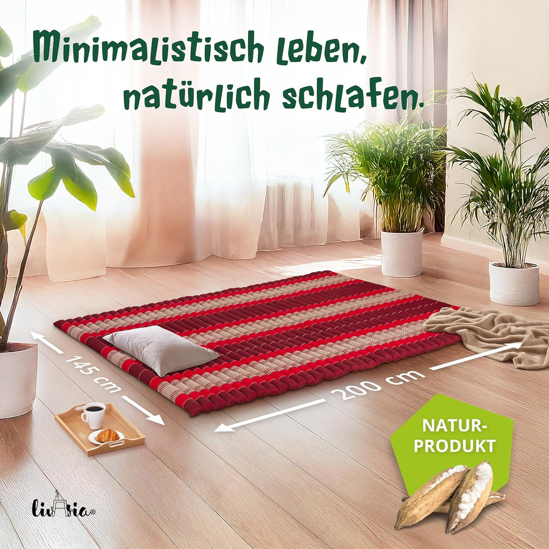 livasia Rollmatte Rollmatratze L-200x110x4,5cm, Gästebett Gästematratze 1 Person, Reisebett Kofferra