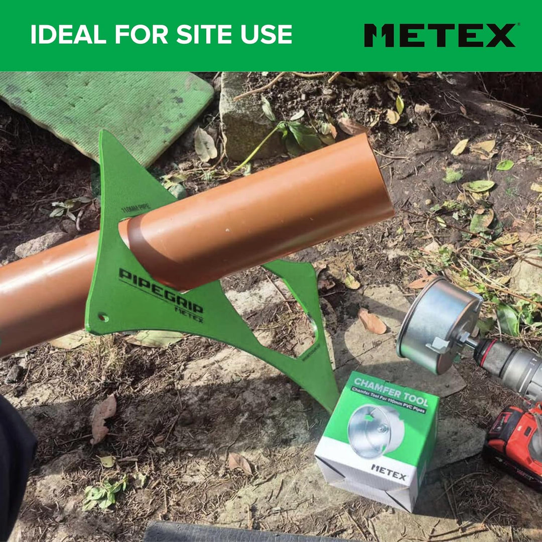Metex PipeGrip Rohrschelle – für 110 mm & 160 mm Abfluss- und Bodenrohre – robuster Stahl
