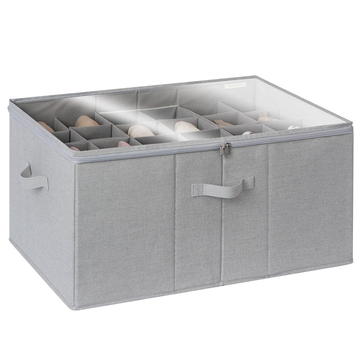 StorageWorks Schuh Organizer für Schrank, extragrosse Schuhaufbewahrungsbox für bis zu 24 Paar, plat