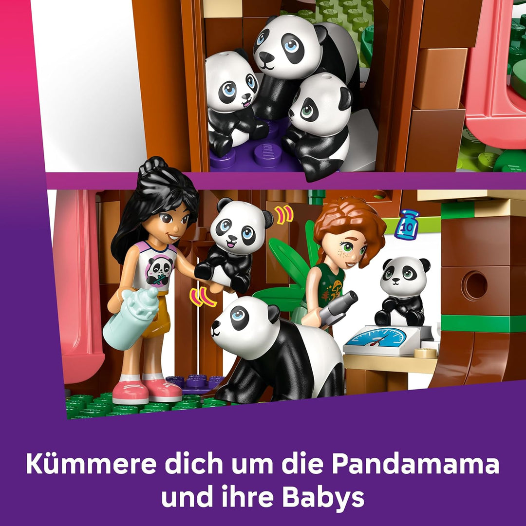 LEGO Friends Panda-Pflegestation - Spielzeug mit Panda Schutzgebiet - Tierspielset mit Baumhaus, Qua