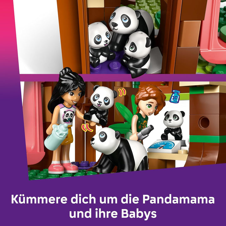 LEGO Friends Panda-Pflegestation - Spielzeug mit Panda Schutzgebiet - Tierspielset mit Baumhaus, Qua