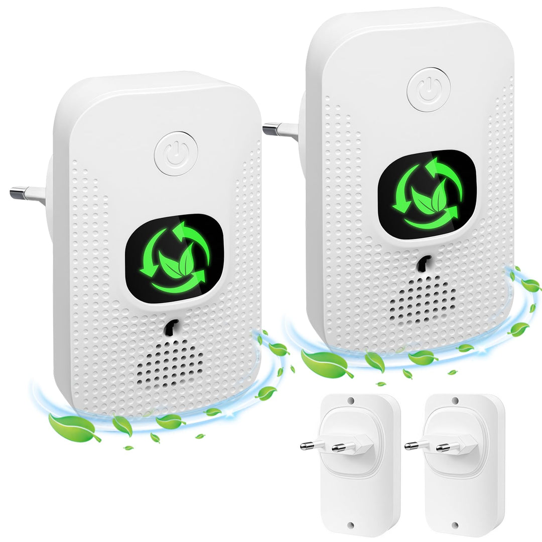 Luftreiniger für Zuhause &amp; Schlafzimmer - 2er Pack Plug-In Mini Ionisator mit Negativen Ionen, Geruc