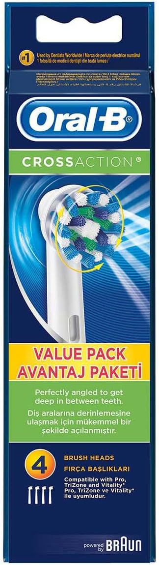 Oral-B Zahnbürste Ersatzkopf Cross Action 4 Stück Weiss 1 stück (4er Pack), Weiss 1 stück (4er Pack)