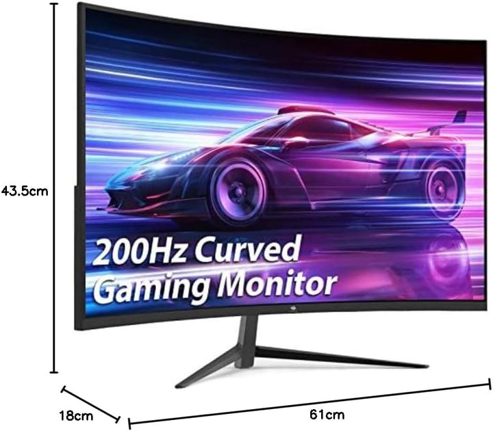 Z-Edge 27 Zoll Curved Gaming Monitor 200Hz/165Hz(DP) 144Hz(HDMI) 1ms MPRT, Full HD 1500R Curved Disp