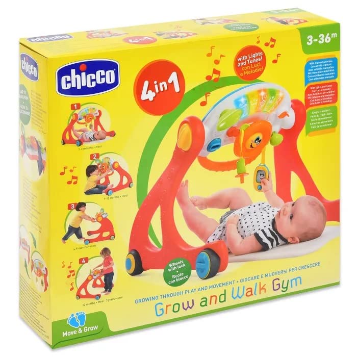 Chicco Grow and Walk 4in1 Baby Aktivitäts Spielzeug und Lauflernhilfe, Lernspielzeug mit manuellen A