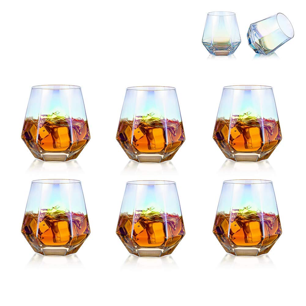 Diamond Whisky Glasses 6er-Set Gekipptes Scotchglas 300 Ml Whiskyglas Moderner Look Für Männer Fraue