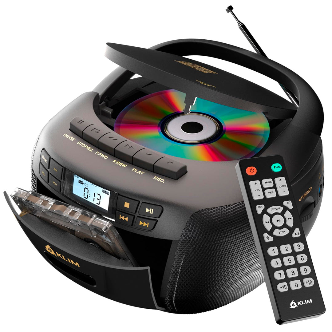 KLIM CD Player mit Kassette, Kassettenspieler, Kassettenrekorder, Radio mit CD und Kassette, CD Play