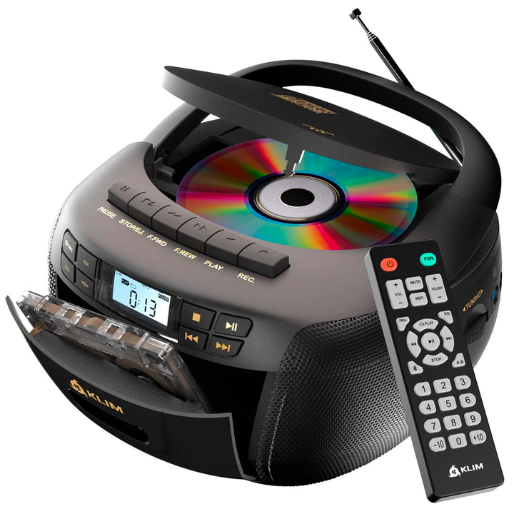 KLIM CD Player mit Kassette, Kassettenspieler, Kassettenrekorder, Radio mit CD und Kassette, CD Play