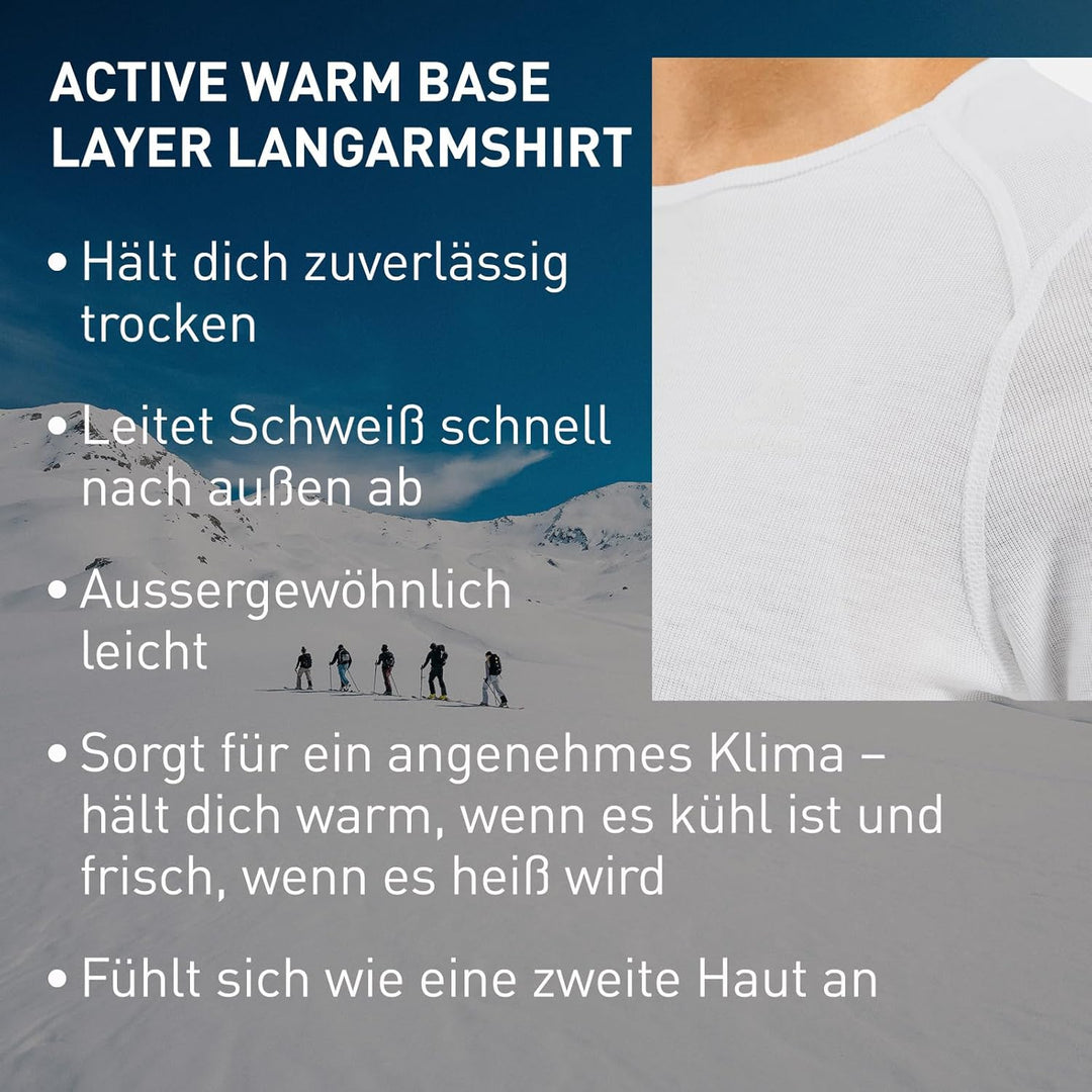 ODLO Thermounterwäsche Damen Active Warm I Langarm Thermoshirt I Warme Skiunterwäsche XS Odlo Steel