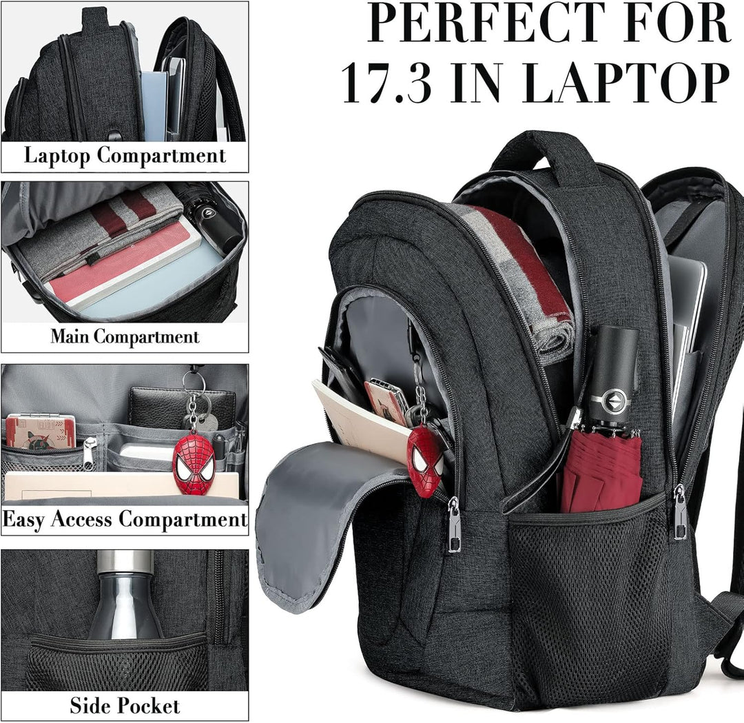 BIKROD Rucksack Herren, Schulrucksack Jungen Teenager, Grosser Wasserdichtem, 17.3 Zoll Laptoptasche