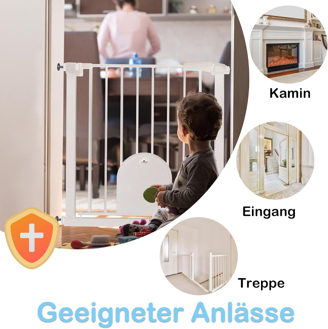 Türschutzgitter Ohne Bohren Treppengitter für Kinder 95-105cm breit, Auto-Close Baby Türgitter Trepp