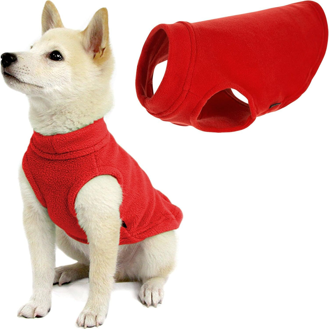 Gooby - Stretch Fleece Weste Pullover Fleece Weste Jacke Sweater für Hunde, Rot, Grösse M rot Medium
