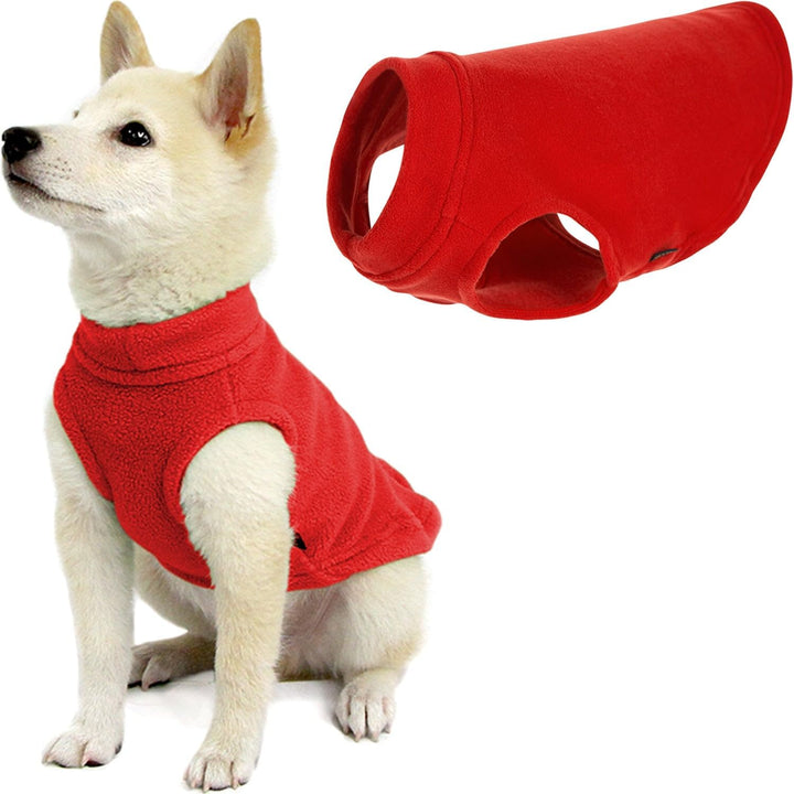 Gooby - Stretch Fleece Weste Pullover Fleece Weste Jacke Sweater für Hunde, Rot, Grösse M rot Medium