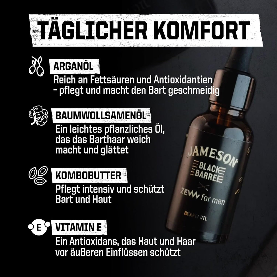 ZEW for Men Beard Oil Jameson Black Barrel x ZEW