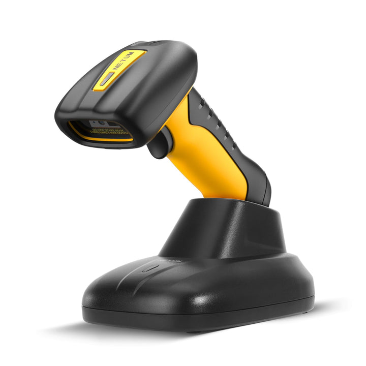 NETUM Upgraded QR Industrial Bluetooth Barcode Scanner mit Ladedock, Wireless 2D 1D Barcode Reader 2
