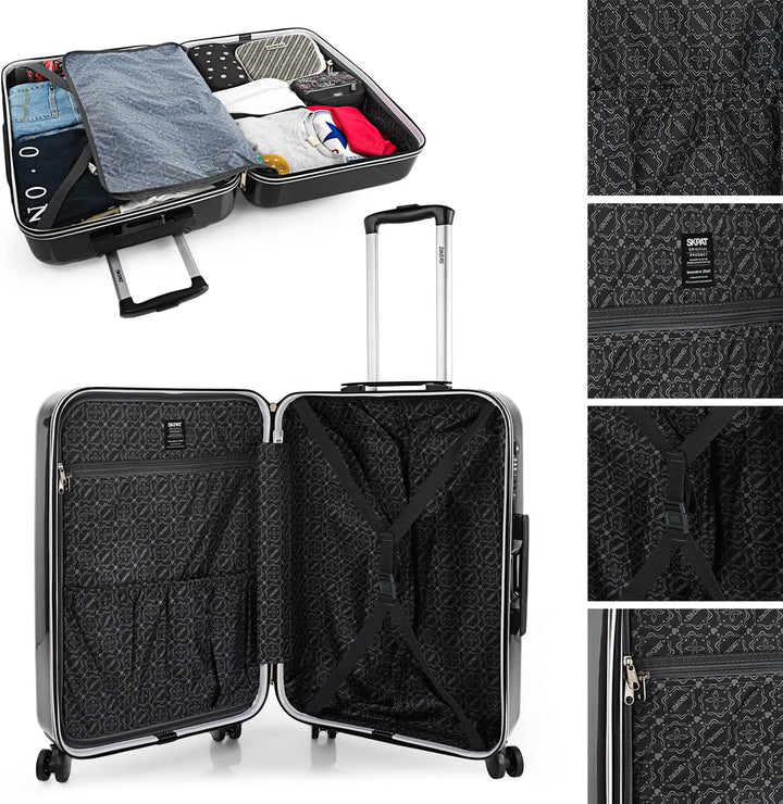 SKPAT - Leicht Koffer Set Polycarbonat Reisekoffer Set für Flugreisen - Dauerhaft Hartschalenkoffer