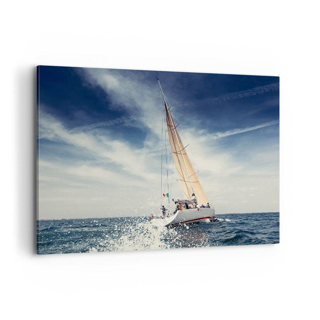 Bilder auf Leinwand 100x70cm Leinwandbild mit Rahmen Segeln Yacht Reise Gross Wanddeko Bild Schlafzi