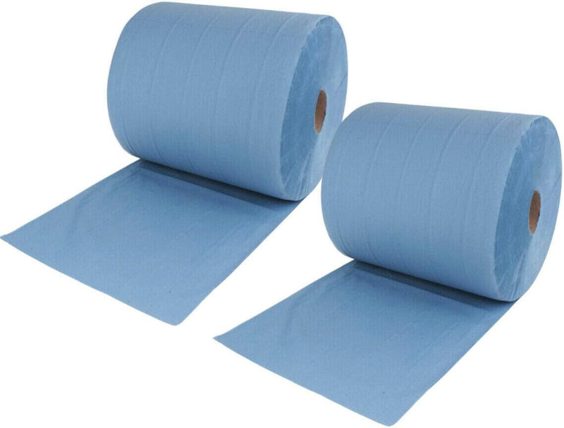 PGV 2 x Putztuchrolle 3 lagig blau 38 cm x 36 cm je 500 Blatt Werkstattrolle Putzpapier Putztuch Put