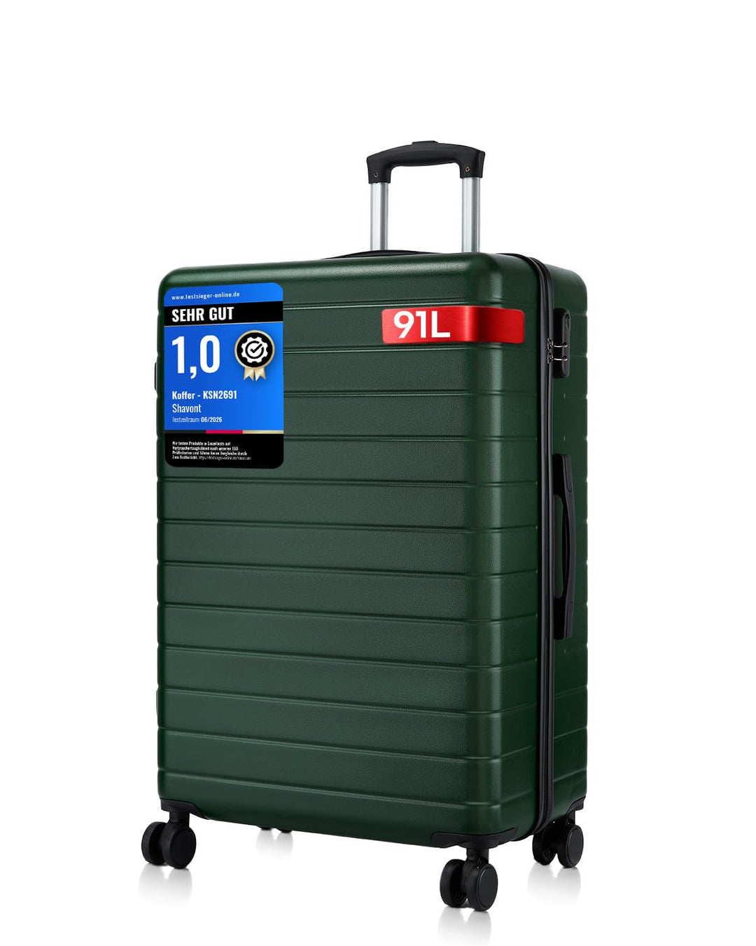 Koffer Gross XL 76cm, Leichter ABS+PC Reisekoffer für Flugzeug, Ryanair Trolley mit 4 Rollen, Hartsc