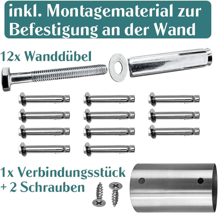 Buche Holz Handlauf Treppengeländer Geländer für Treppe Wandhandlauf V2Aox | 350 cm, Wand, seitliche