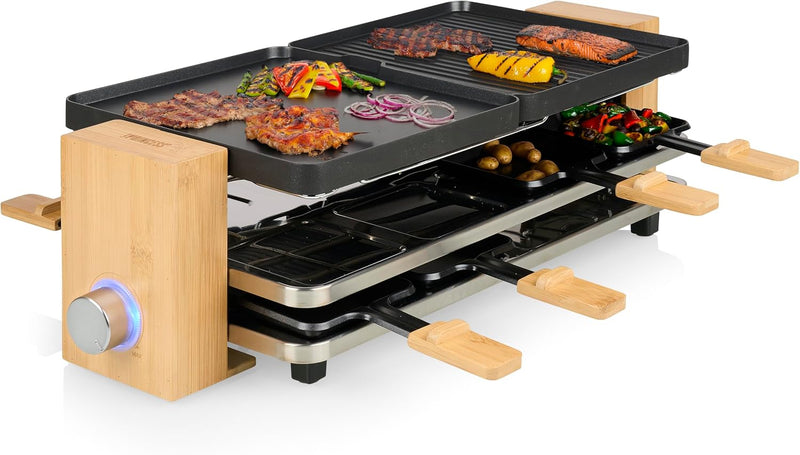 Princess Raclette Pure 8 – Personen 2 wendbare Grillplatten Kochfläche x 21 cm x 23 Parkdeck Thermos