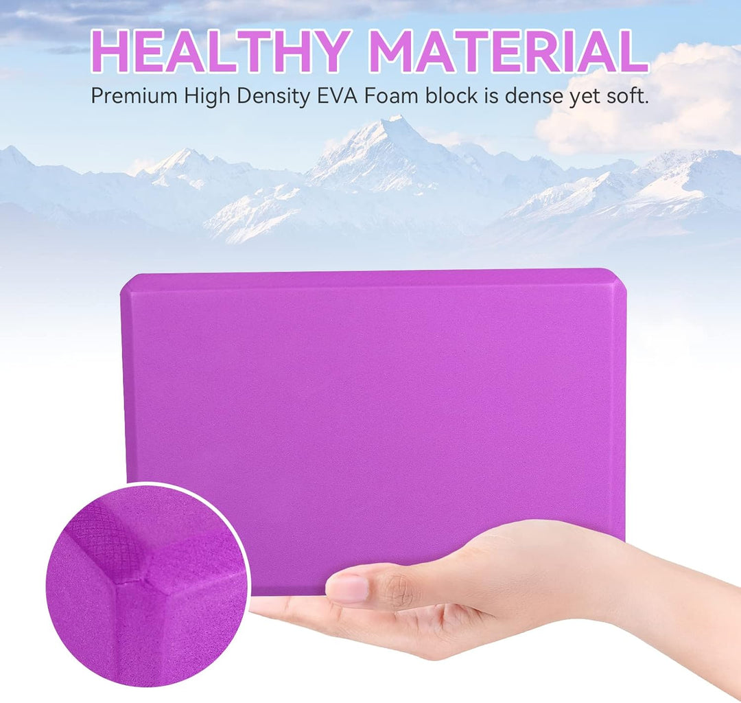 voidbiov Yoga blöcke 2er Set 9 "x6 x3, Stabil rutschfest Eva Schaumstoff, Bietet Unterstützung und S