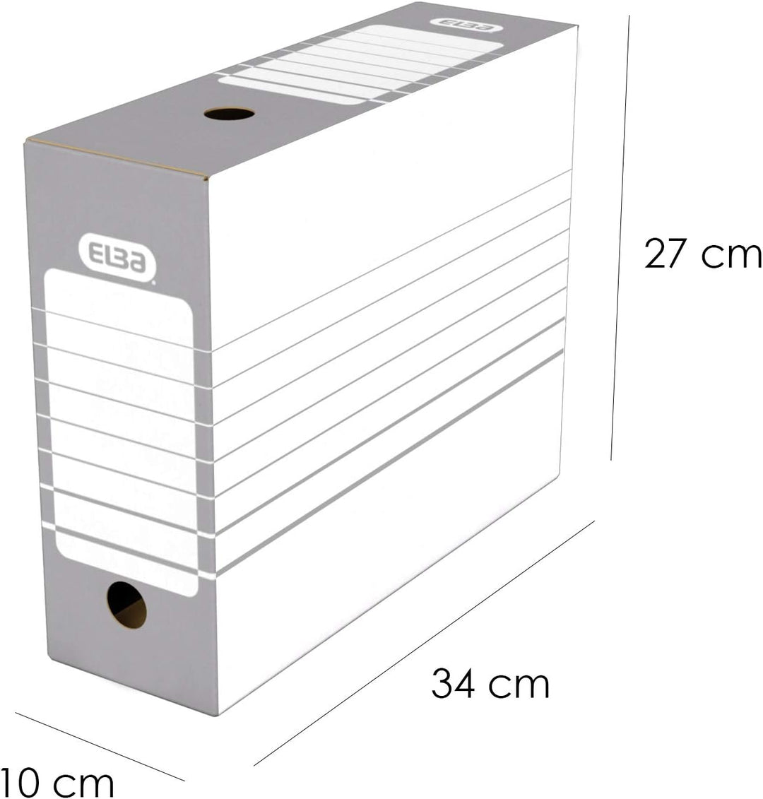 Elba 20 Stück Archivschachteln, automatischer Zusammenbau Dos 10 cm grau Grau Dos 10cm, Grau Dos 10c