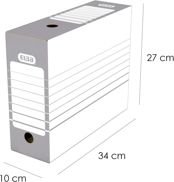 Elba 20 Stück Archivschachteln, automatischer Zusammenbau Dos 10 cm grau Grau Dos 10cm, Grau Dos 10c