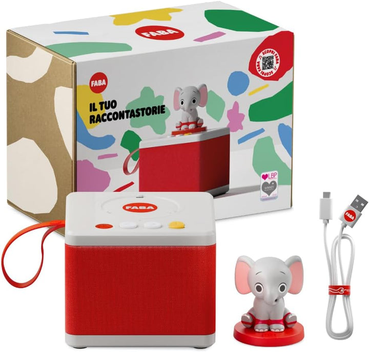 FABA-Geschichtenerzähler – Audio-Box mit Klangfigur Ele, der Elefant“ – Lernspielzeug, italienische