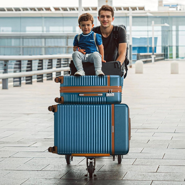 Joyway Kofferset 5tlg von ABS Hartschalen Erweiterbar Trolley Kofferset mit 4 Rollen und TSA-Schloss