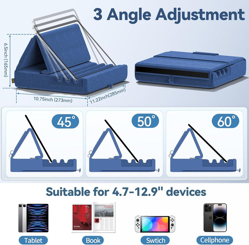 KDD Tablet Halter Kissen, Faltbarer iPad Ständer für Schoss Bett Schreibtisch - Tablet Weicher Kisse