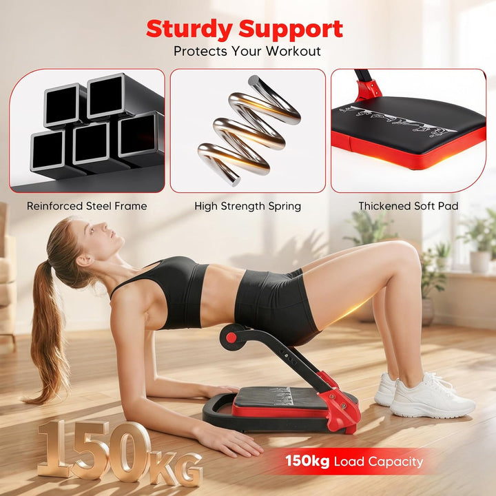 Bauchtrainer für Zuhause 4 Widerstandsstufen – Ganzkörper Core-Trainer für Zuhause, 150 kg belastbar