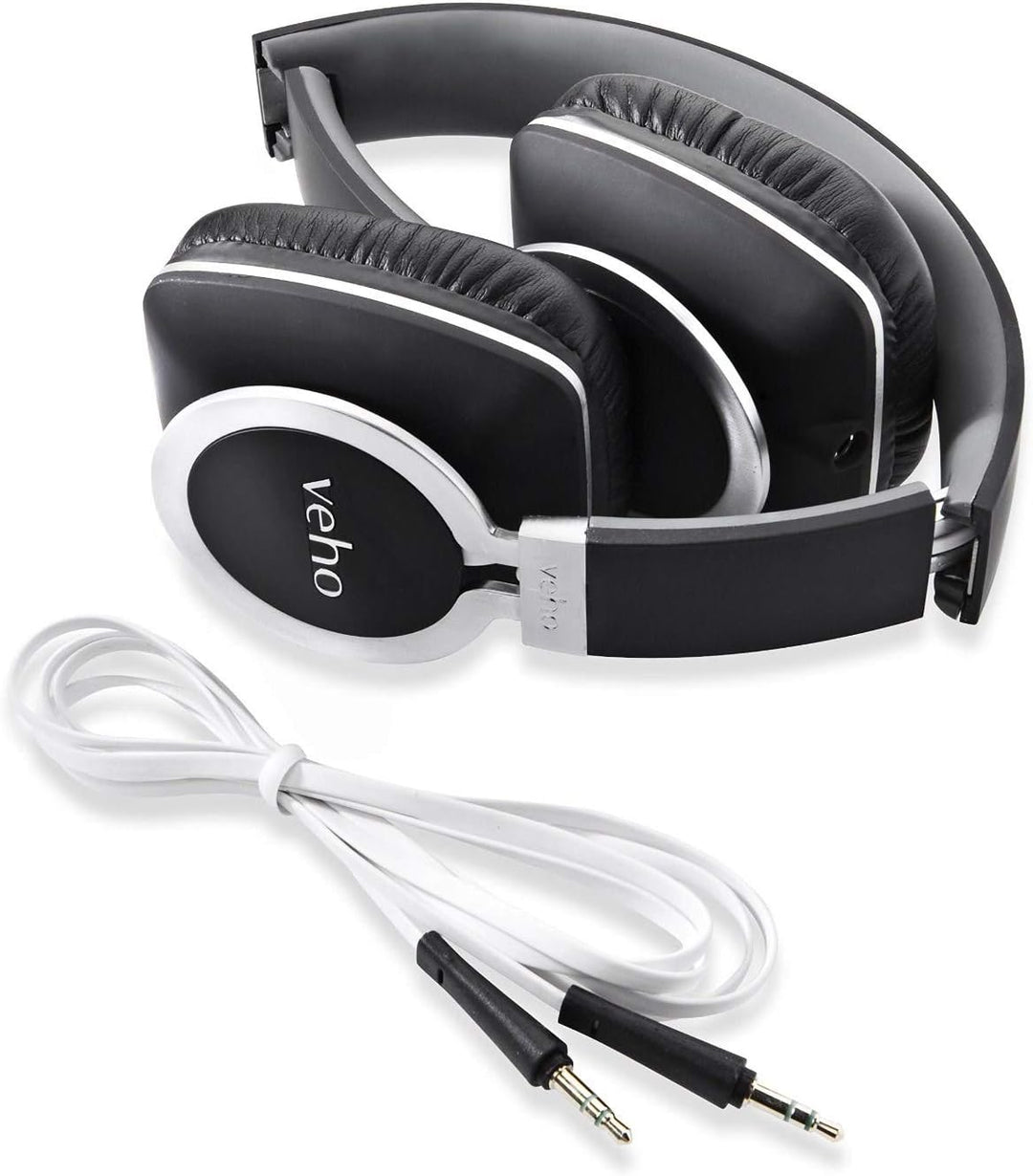 Veho VEP-008-Z8 360 Designer Aluminium Kopfhörer mit knotenfreiem Kabelsystem und faltbarem, schwarz