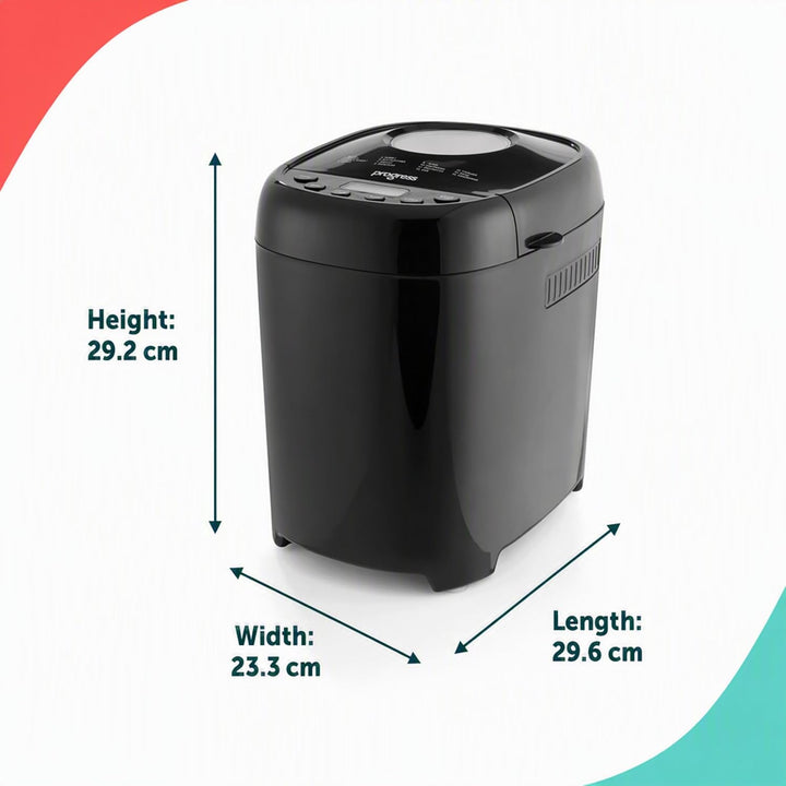 Progress Brotbackautomat mit 15 Programmen, 900 g, 550 W | 3 Bräunungsstufen, beleuchtetes Display,