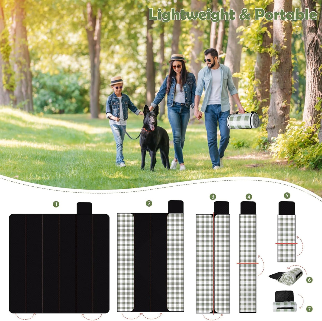 Picknickdecke wasserdicht, Extra grosse Picknickmatte 200x200 cm, sandabweisend waschbar Camping Str