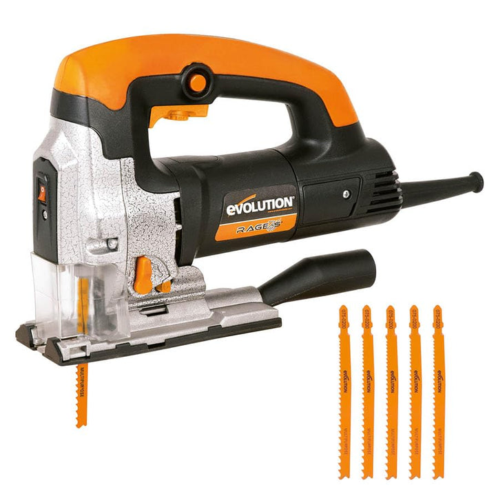 Evolution Power Tools Rage 7-S Universalstichsäge – schneidet Holz, Stahl, Kunststoff und mehr – ink