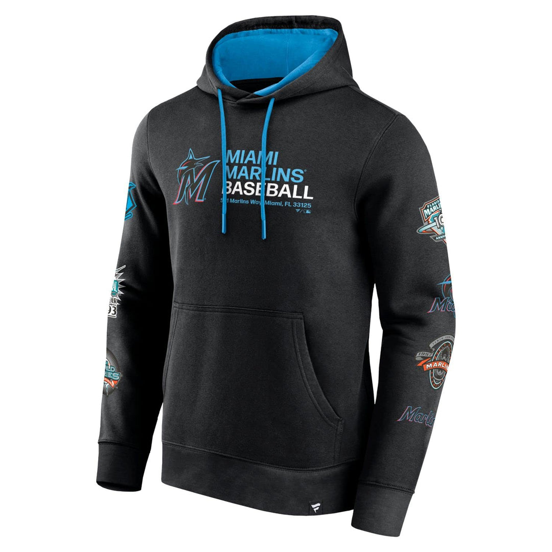 Miami Marlins Fundamentals Patches Fleece Hoody XL Schwarz, XL Schwarz