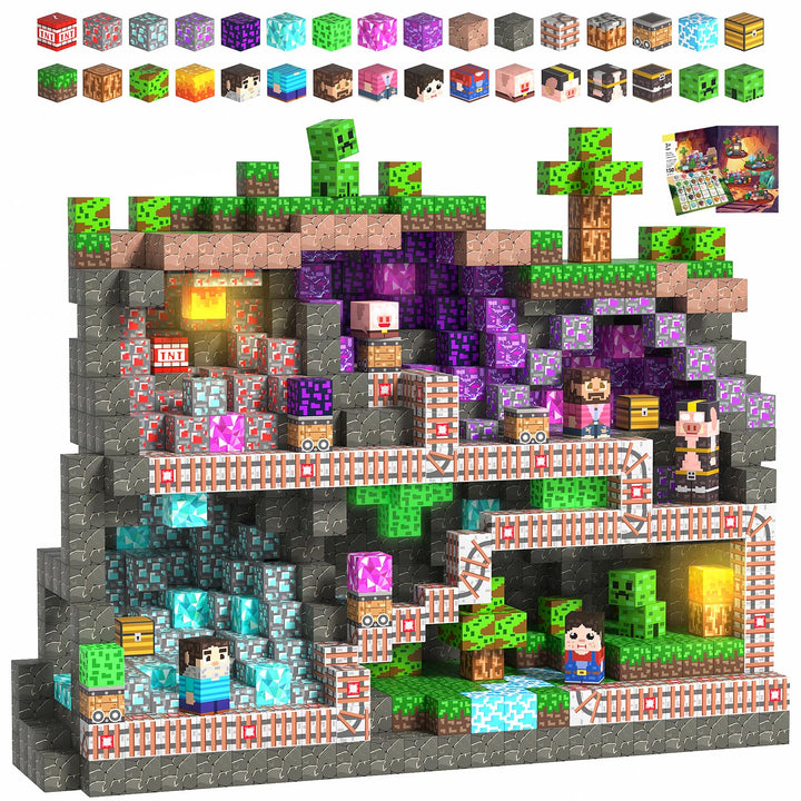 Magnetische Bausteine Bauspielzeug 150 Pcs Magnetbausteine für Kinder Montessori Kreative Spielzeug