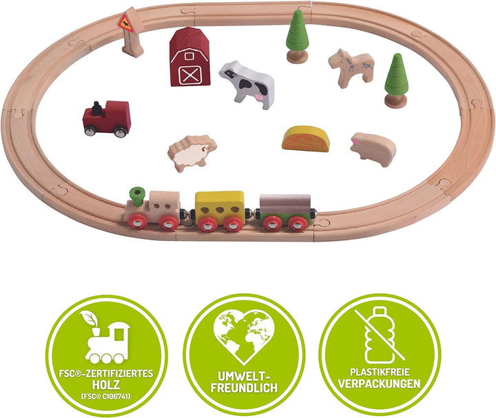 EverEarth - Eisenbahn-Set Bauernhof (EE33590) Farm Train Set, Farm Train Set