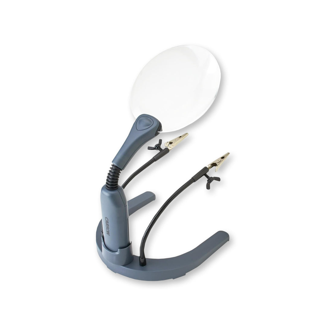 Carson GN-88 HelpingHands 2x Stand- und Freihandlupe mit LED und justierbaren Klemmen HelpingHands (