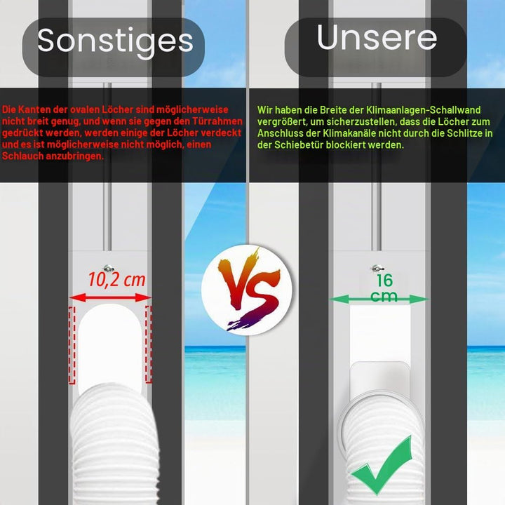 Gulrear Tragbares ACFensterEntlüftungsSet, universelles tragbares KlimaanlagenFensterSet mit 3 verst