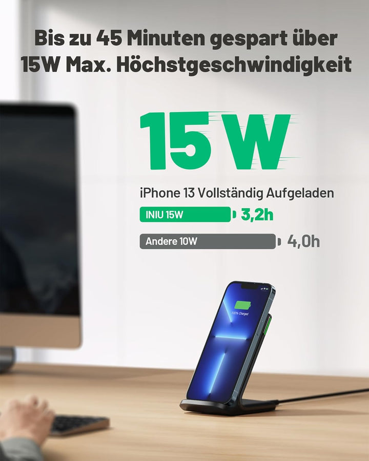 INIU Power Bank, 22.5W Fast Charging 10000mAh PowerBank Klein Aber Stark & Wireless Charger Stand, 1