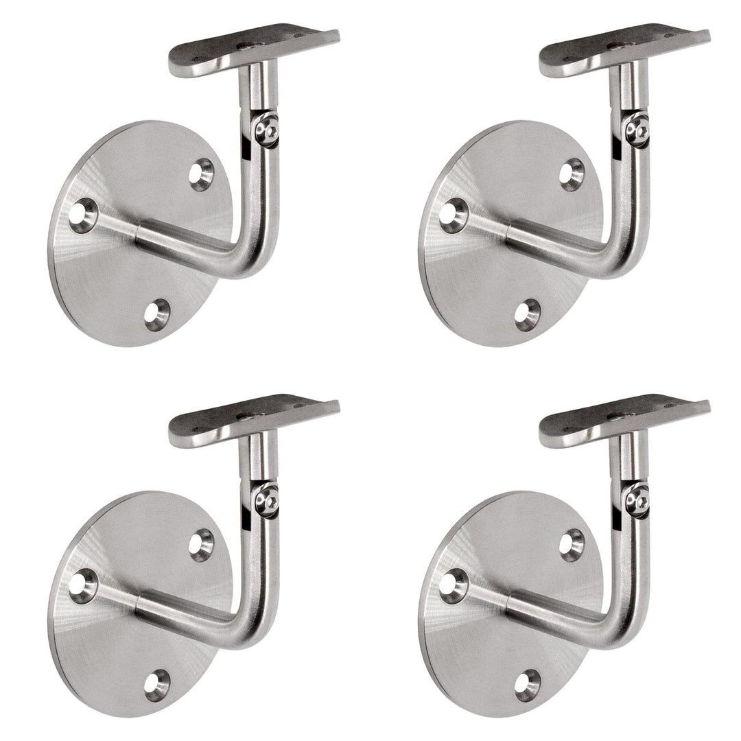 PRIOstahl Handlaufhalter Handlauf Wandhalter Handlaufstütze - 4 x Handlaufträger an die Wand Stellba