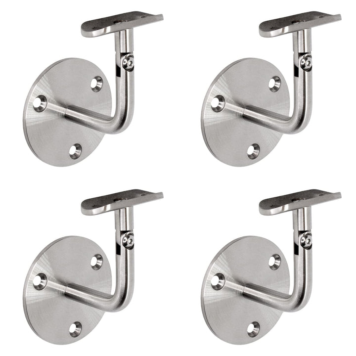 PRIOstahl Handlaufhalter Handlauf Wandhalter Handlaufstütze - 4 x Handlaufträger an die Wand Stellba