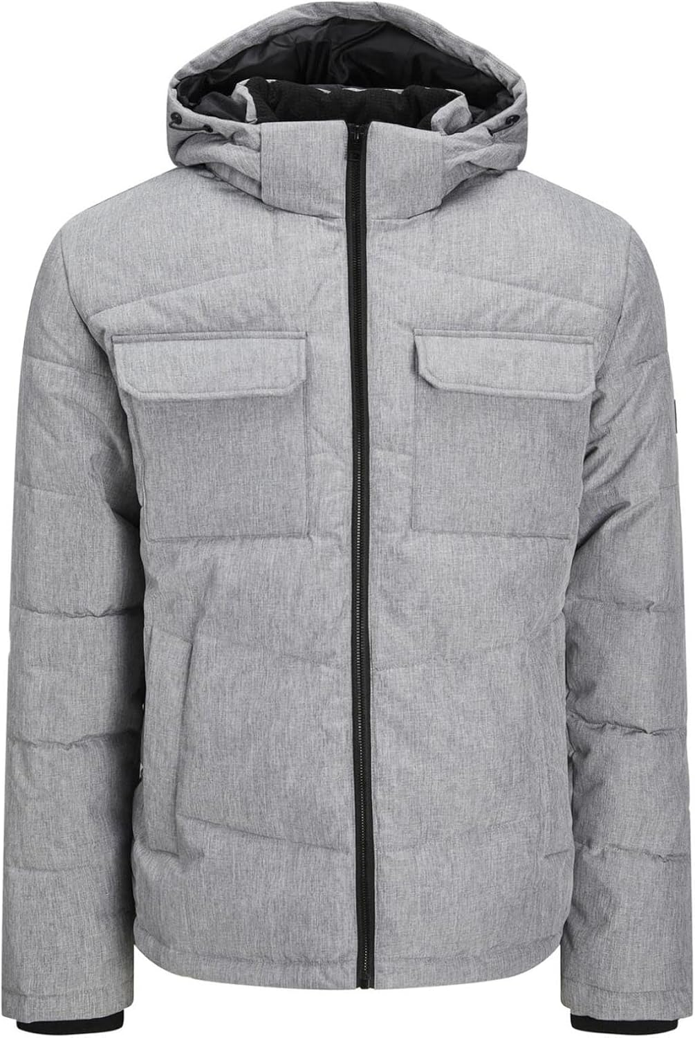 JACK & JONES Brady Puffer Coat S Light Grey Melange, S Light Grey Melange