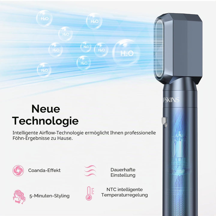 Atopskins Pro Air styler 6 in 1 Airbrush Haarstyler Hair Styler mit Rundbürste, Warmluftbürste, Föhn